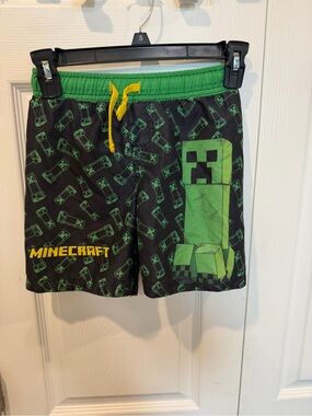Minecraft Boys' Black & Green Creeper Swim Trunks